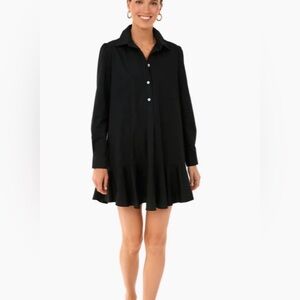 Tuckernuck Women’s Black Cotton Callahan Mini Shirtdress Size Small